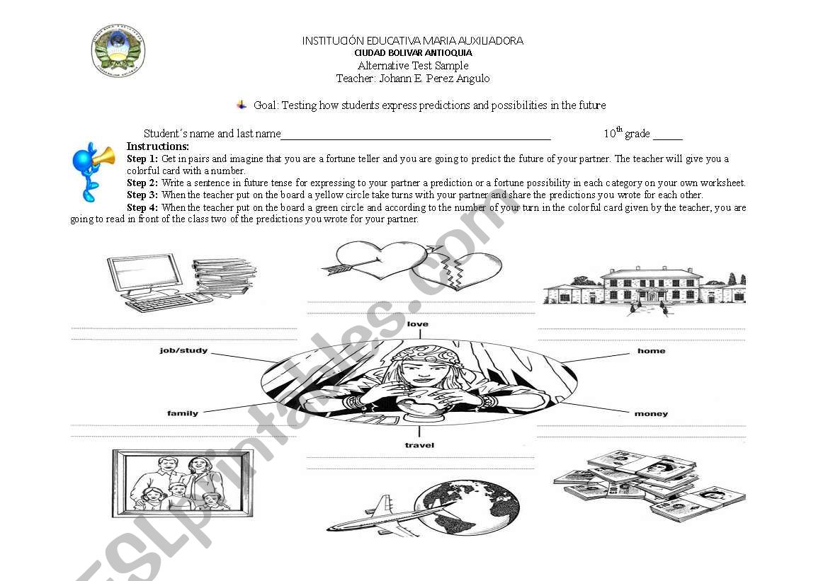 Fortune teller worksheet