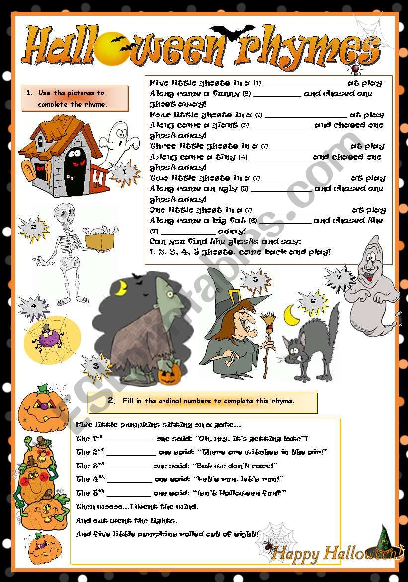 HALLOWEEN RHYMES worksheet