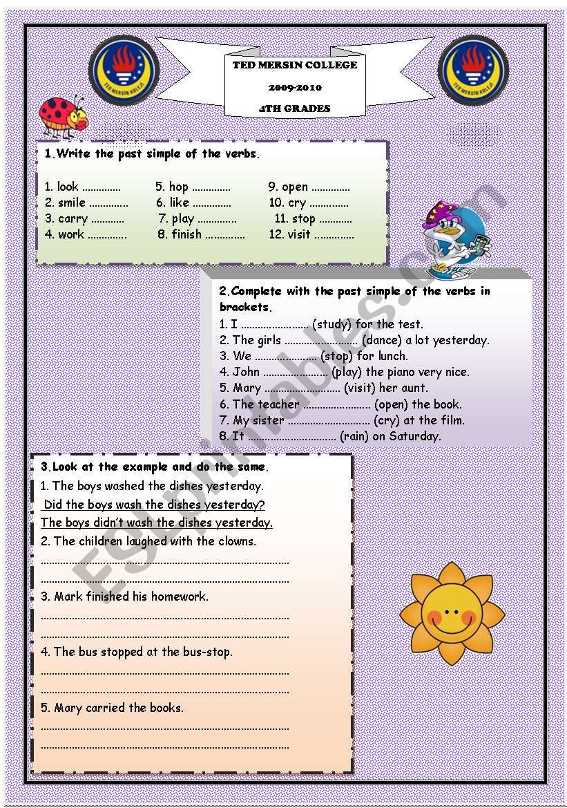 PAST SIMPLE REGULAR  worksheet