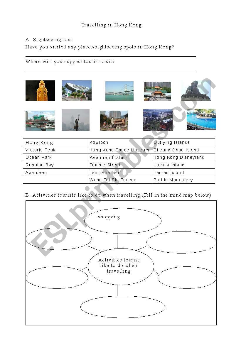 Travelling in Hong Kong worksheet