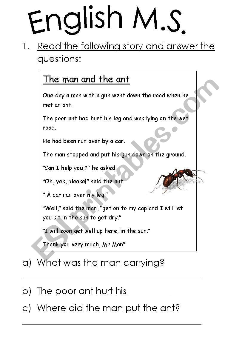 English More Structured Test worksheet