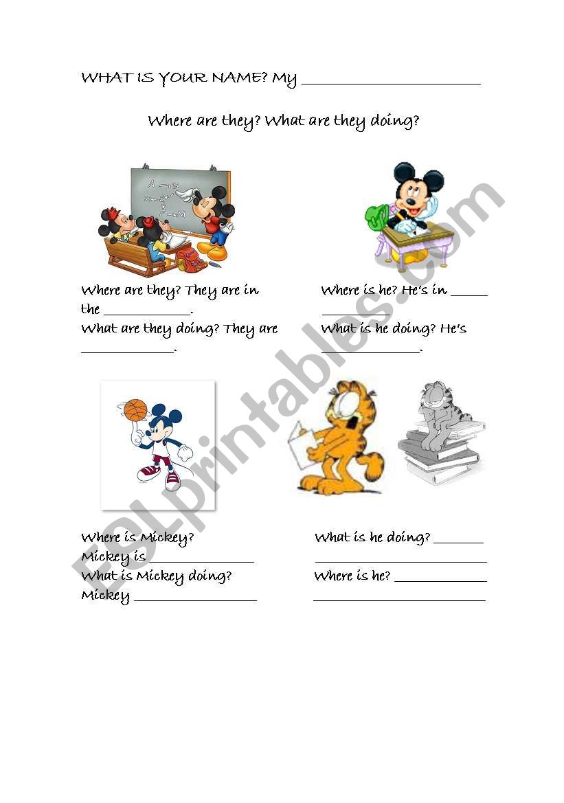 What are they doing? worksheet