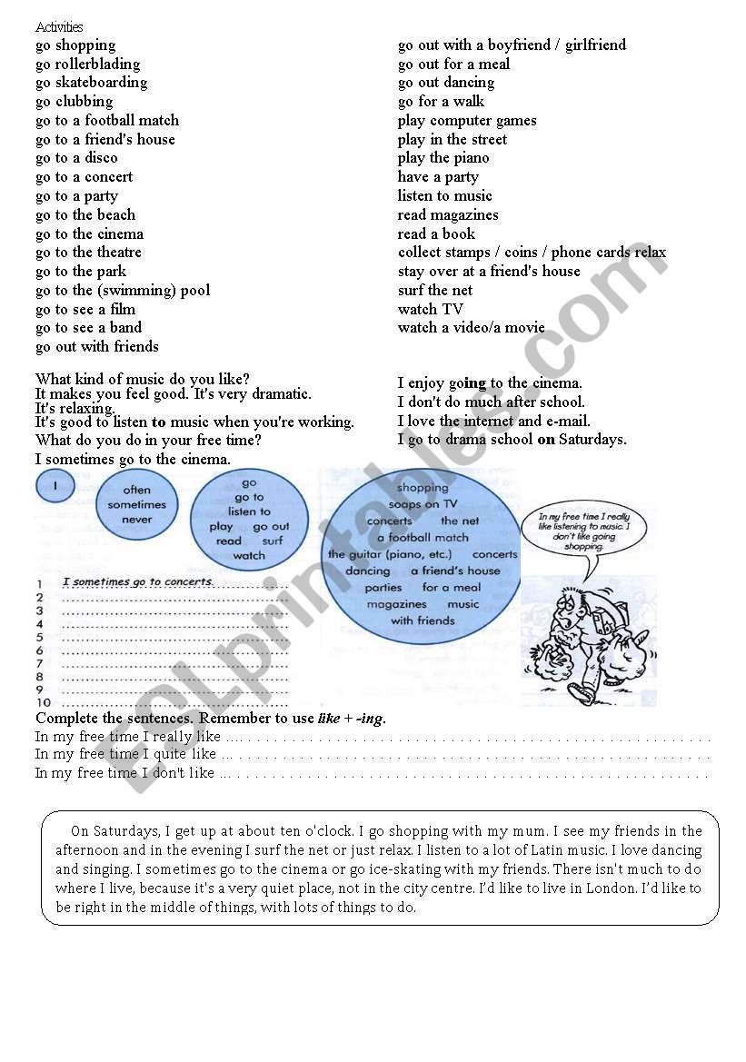 Actions worksheet