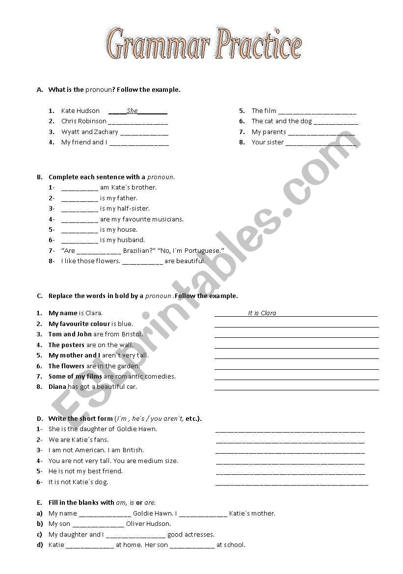 Grammar practice worksheet