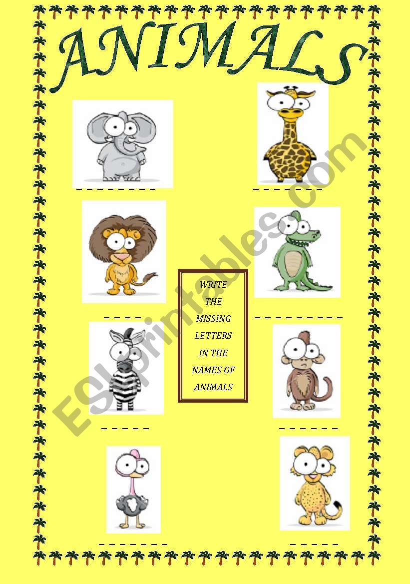 ANIMALS worksheet