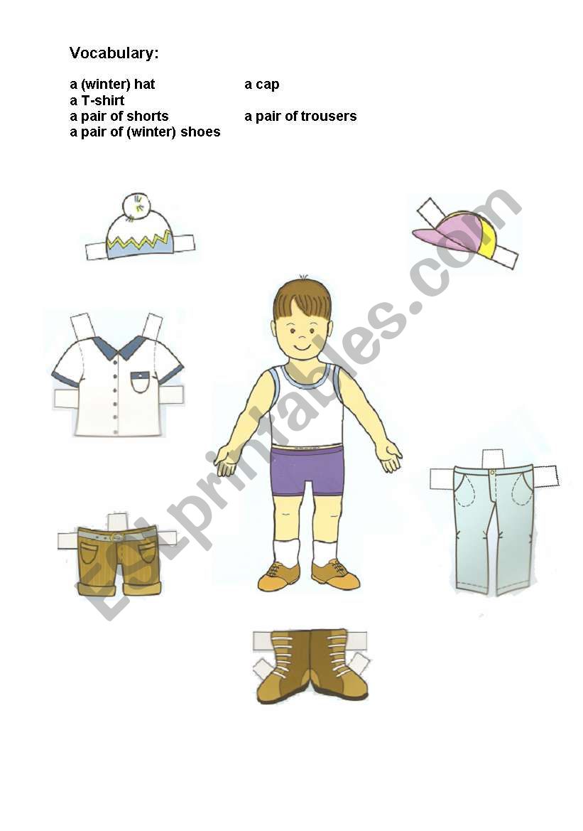 Clothes - three worksheets worksheet