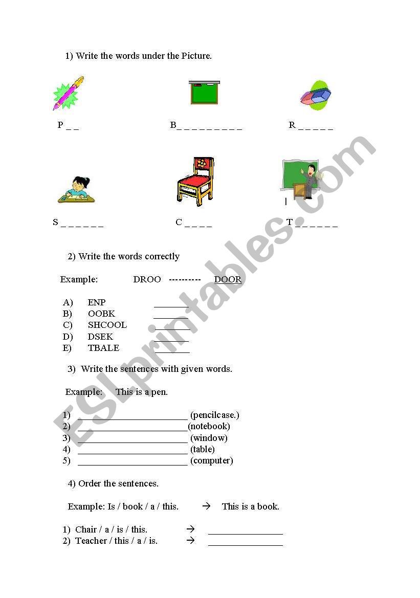 my classroom worksheet