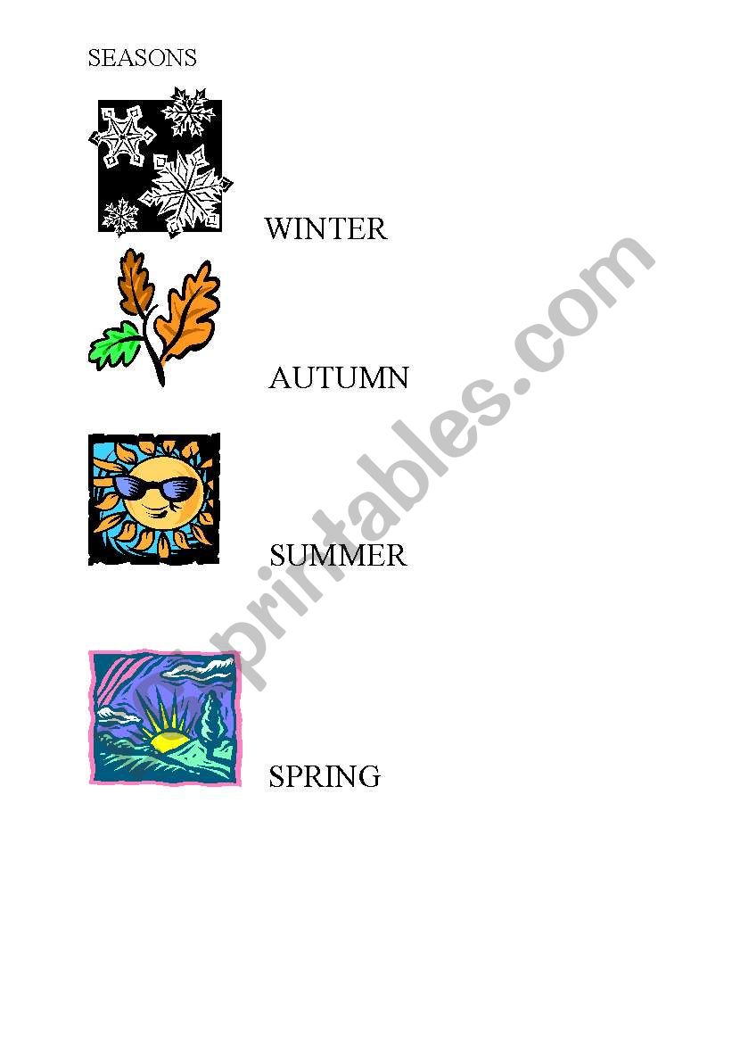 SEASONS worksheet