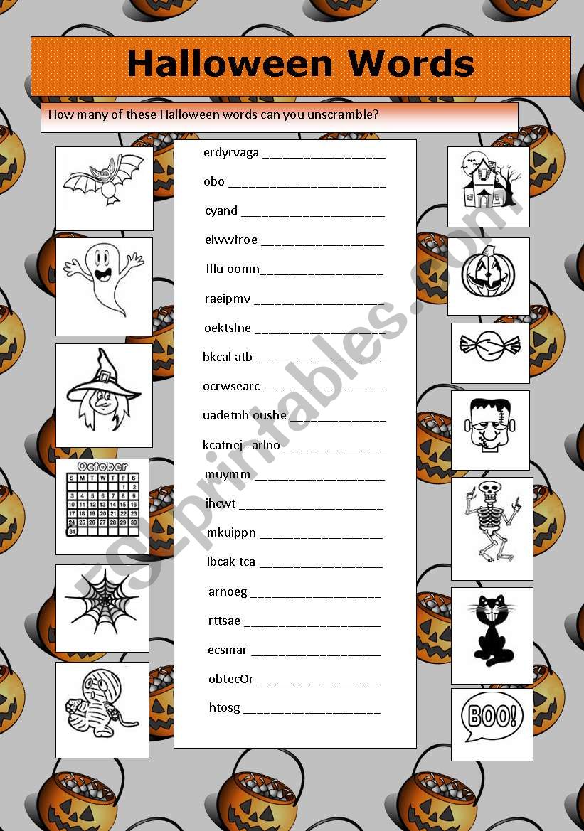 Halloween Words worksheet