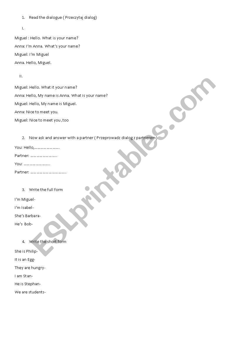 Elementary tests worksheet