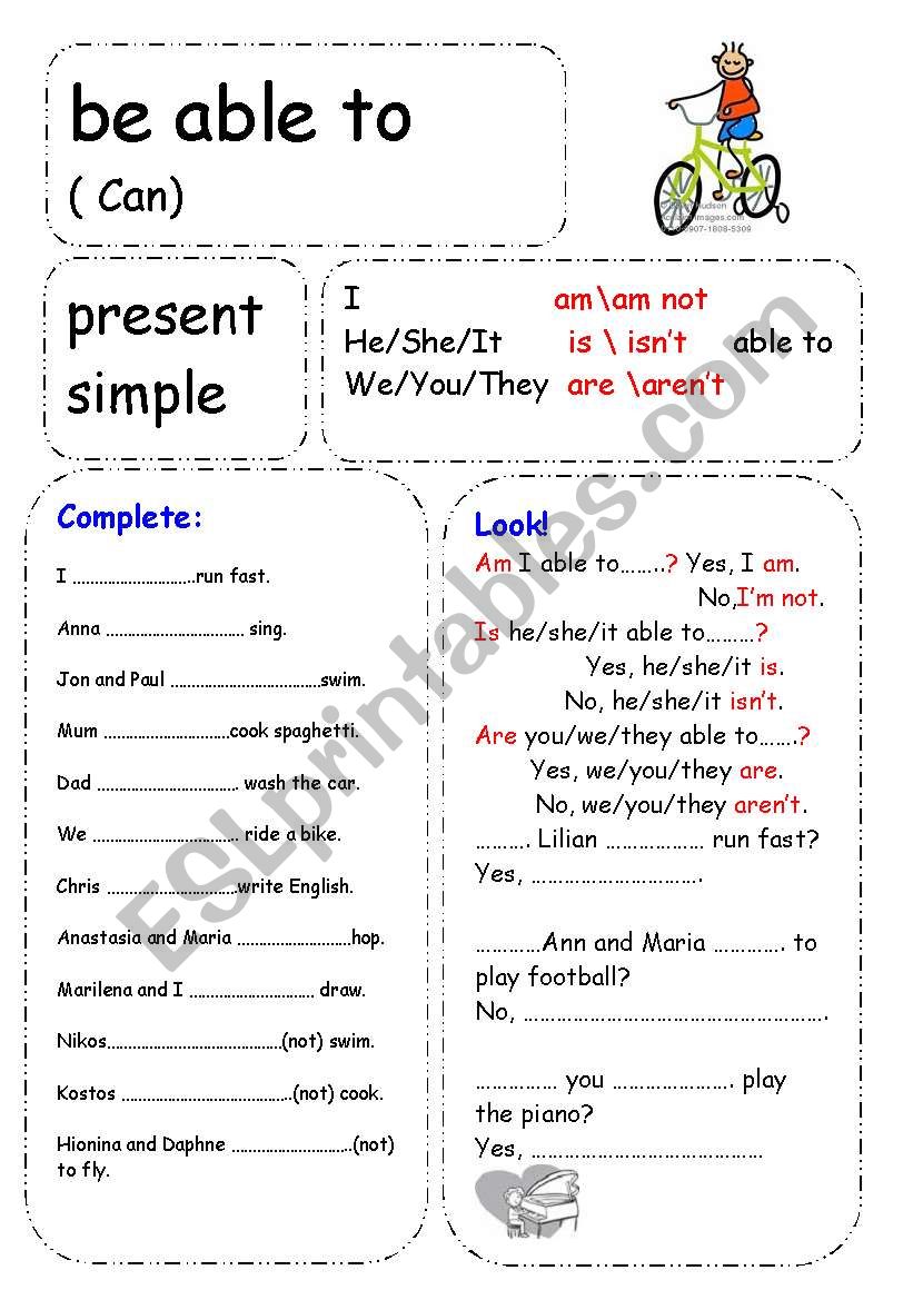 be-able-to-esl-worksheet-by-kbhp