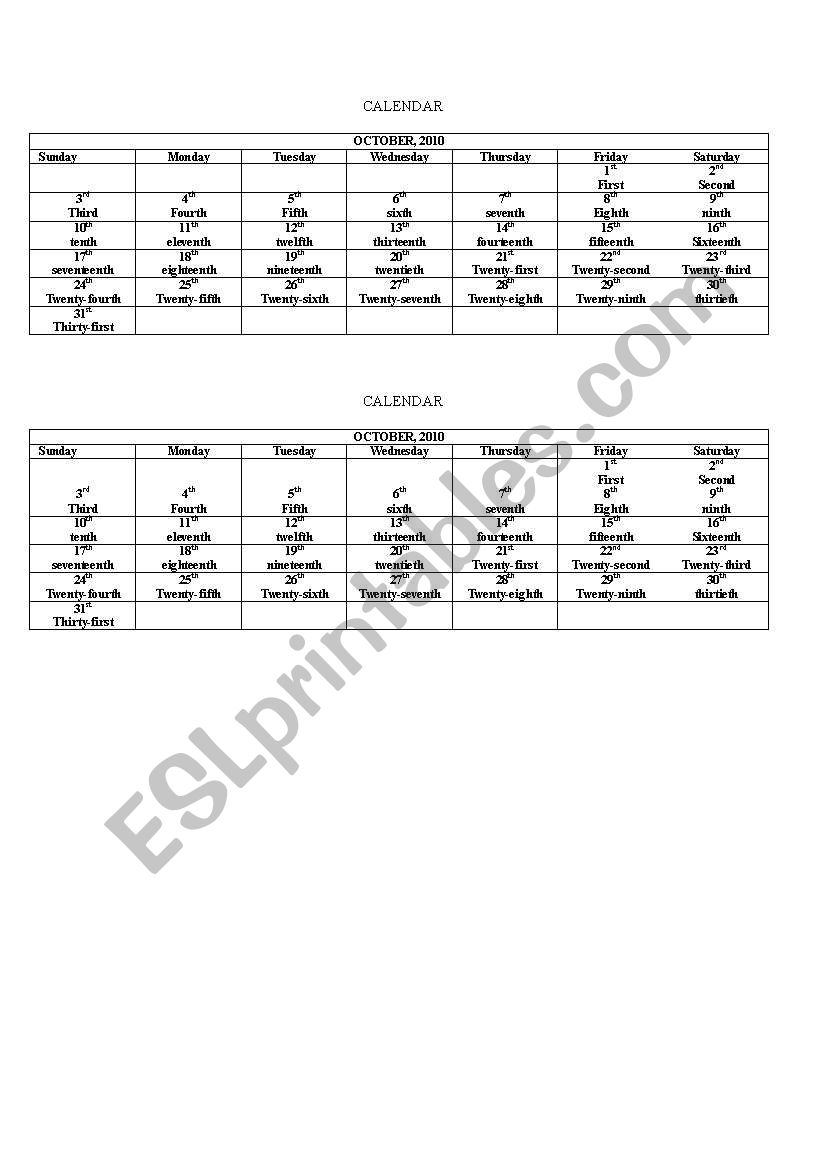 english-worksheets-calendar-ordinal-numbers