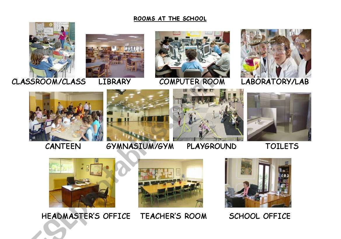 ROOMS AT SCHOOL worksheet