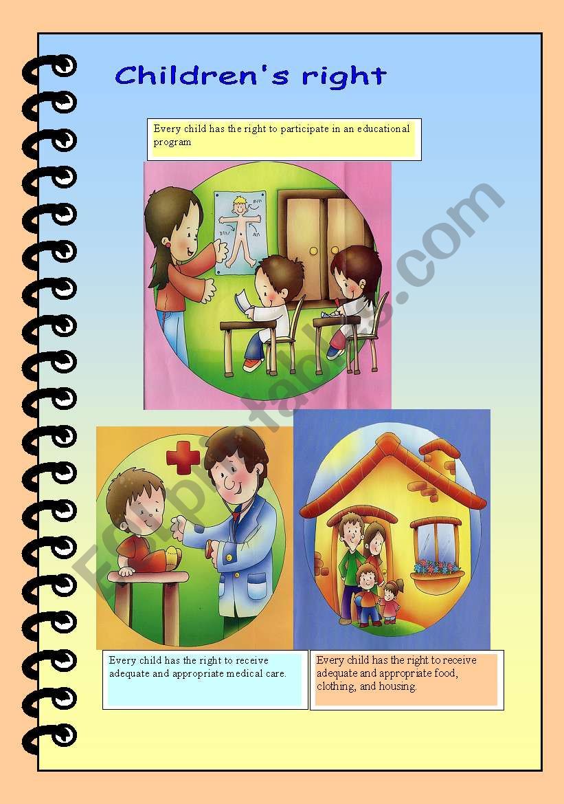 childrenÂ´s rights worksheet