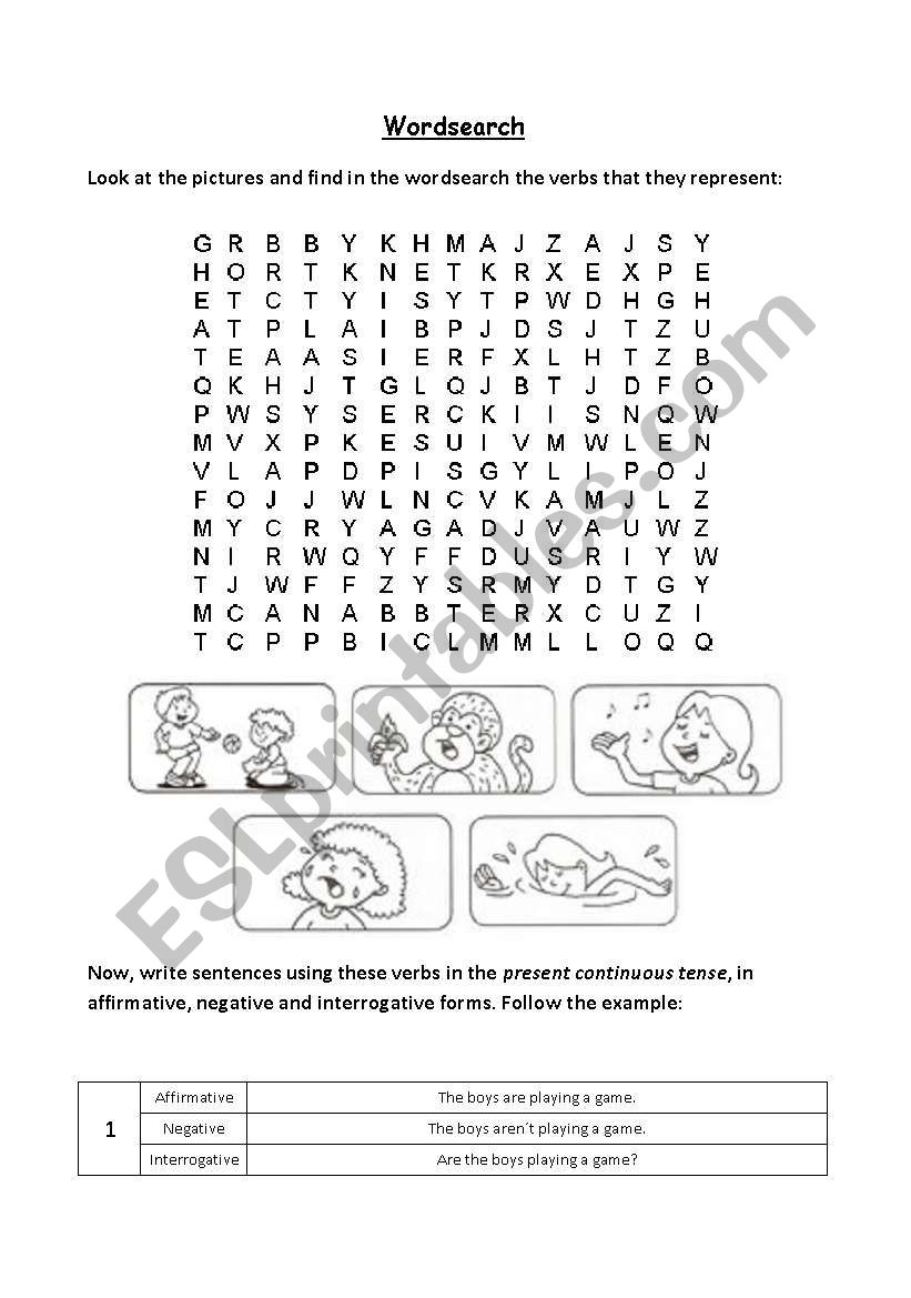 PRESENT CONTINUOUS worksheet