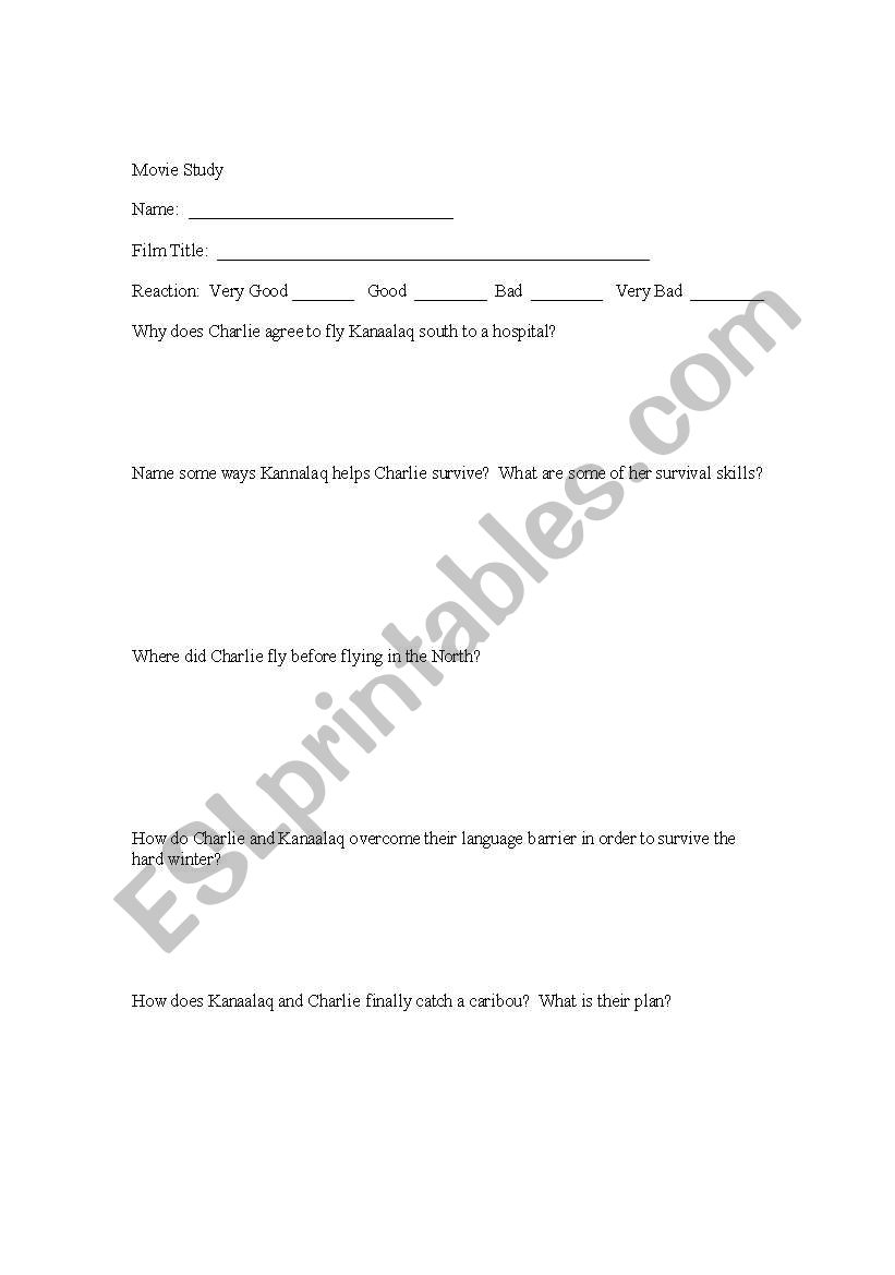 The Snow Walker worksheet