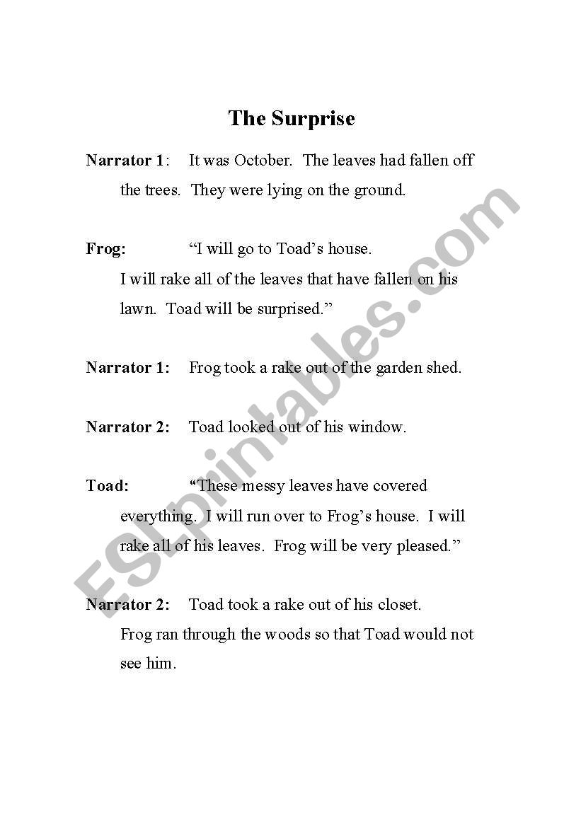 play based on frog and toad story 