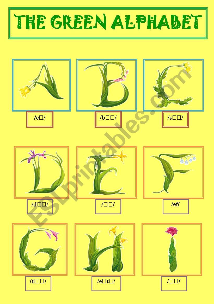 The Green Alphabet worksheet
