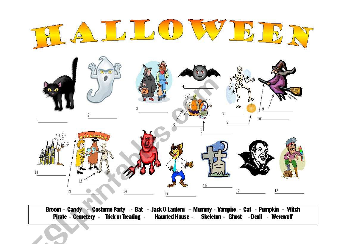 Halloween Vocabulary worksheet