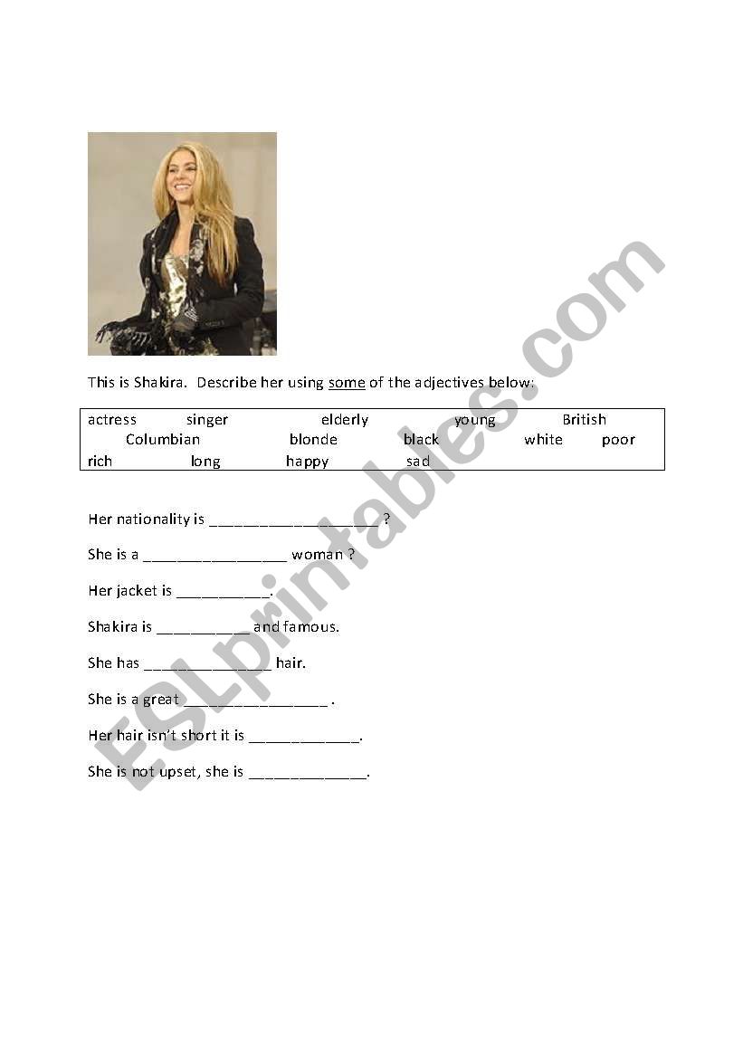 Describing Famous People worksheet