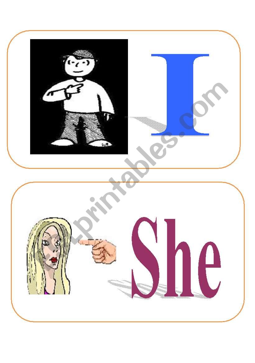 personal pronouns flashcards worksheet