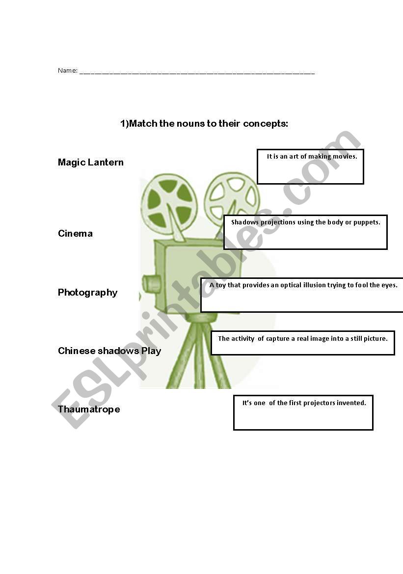 Cinema worksheet