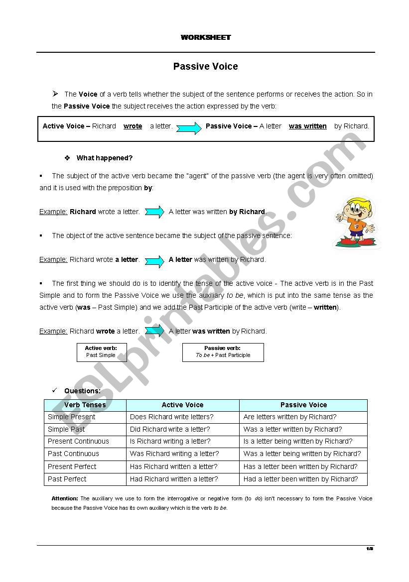 Passive Voice worksheet