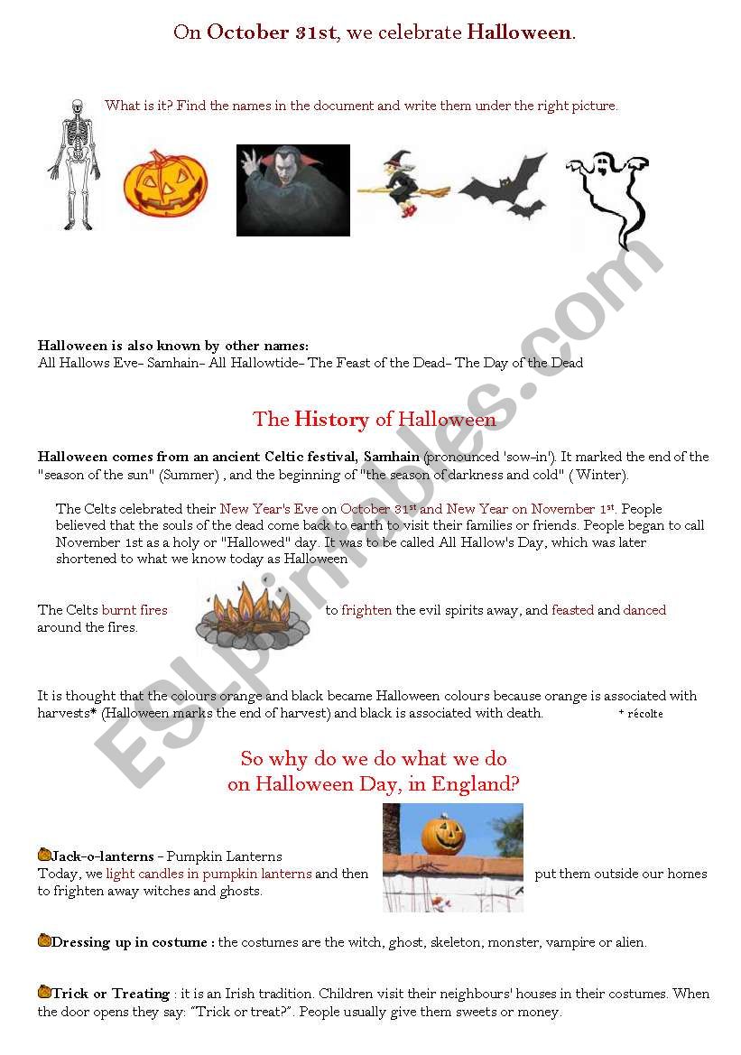 Halloween worksheet