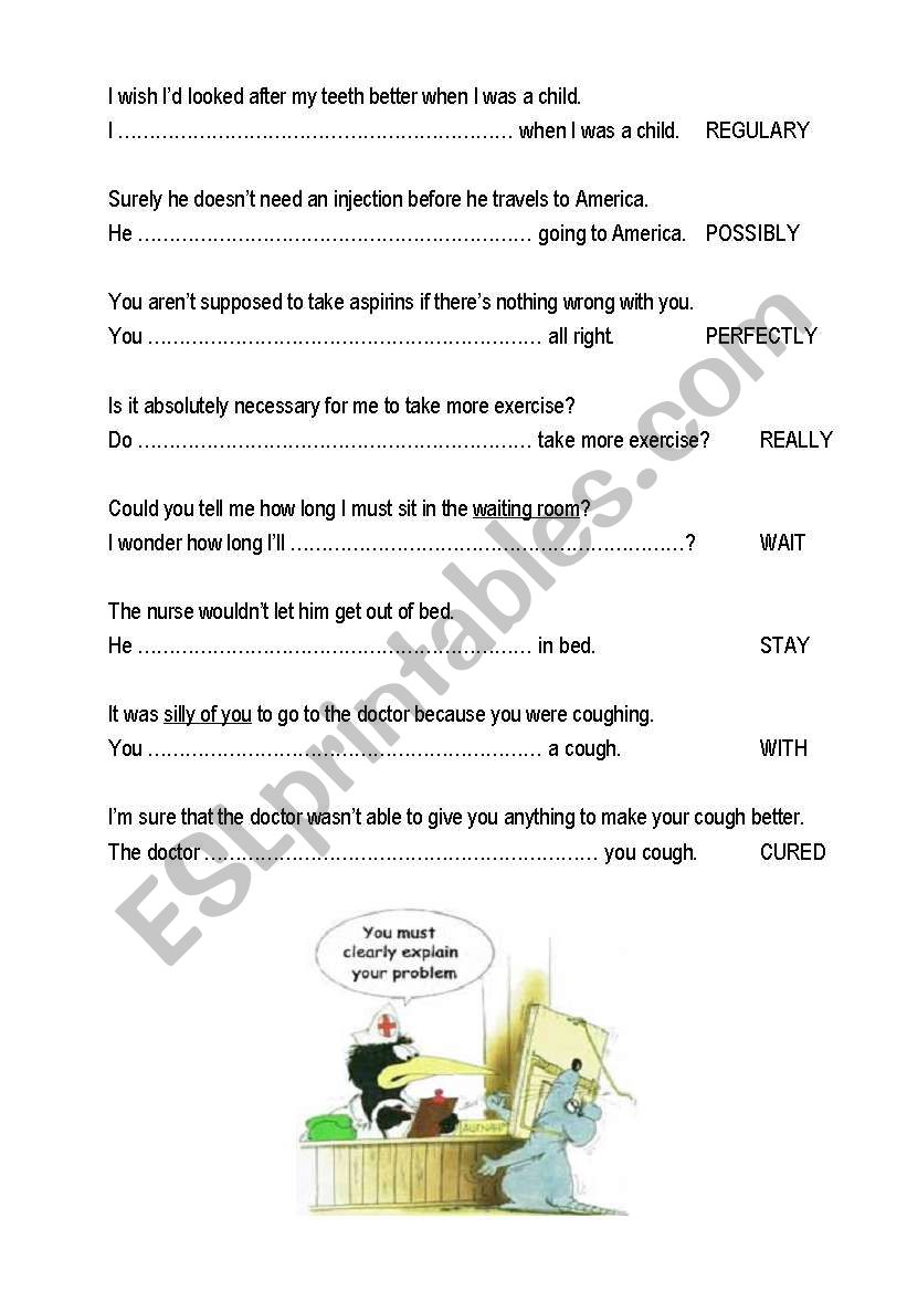 sentence transformations - health