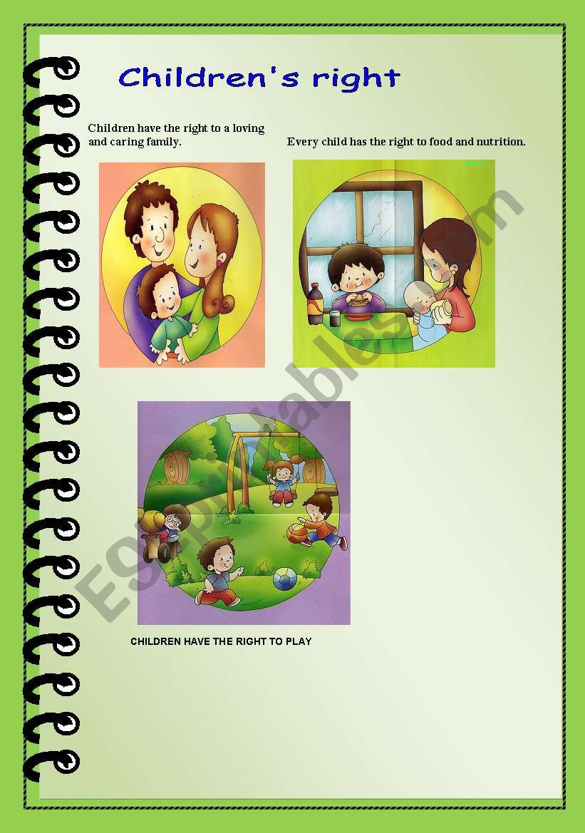 childrens right 2 worksheet