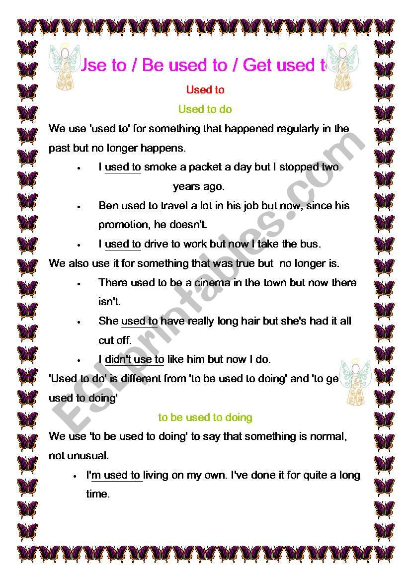 Used To Be Used To Get Used To Esl Worksheet By Yukhontorn Used To Be Used To Get Used To Esl Worksheet By Yukhontorn