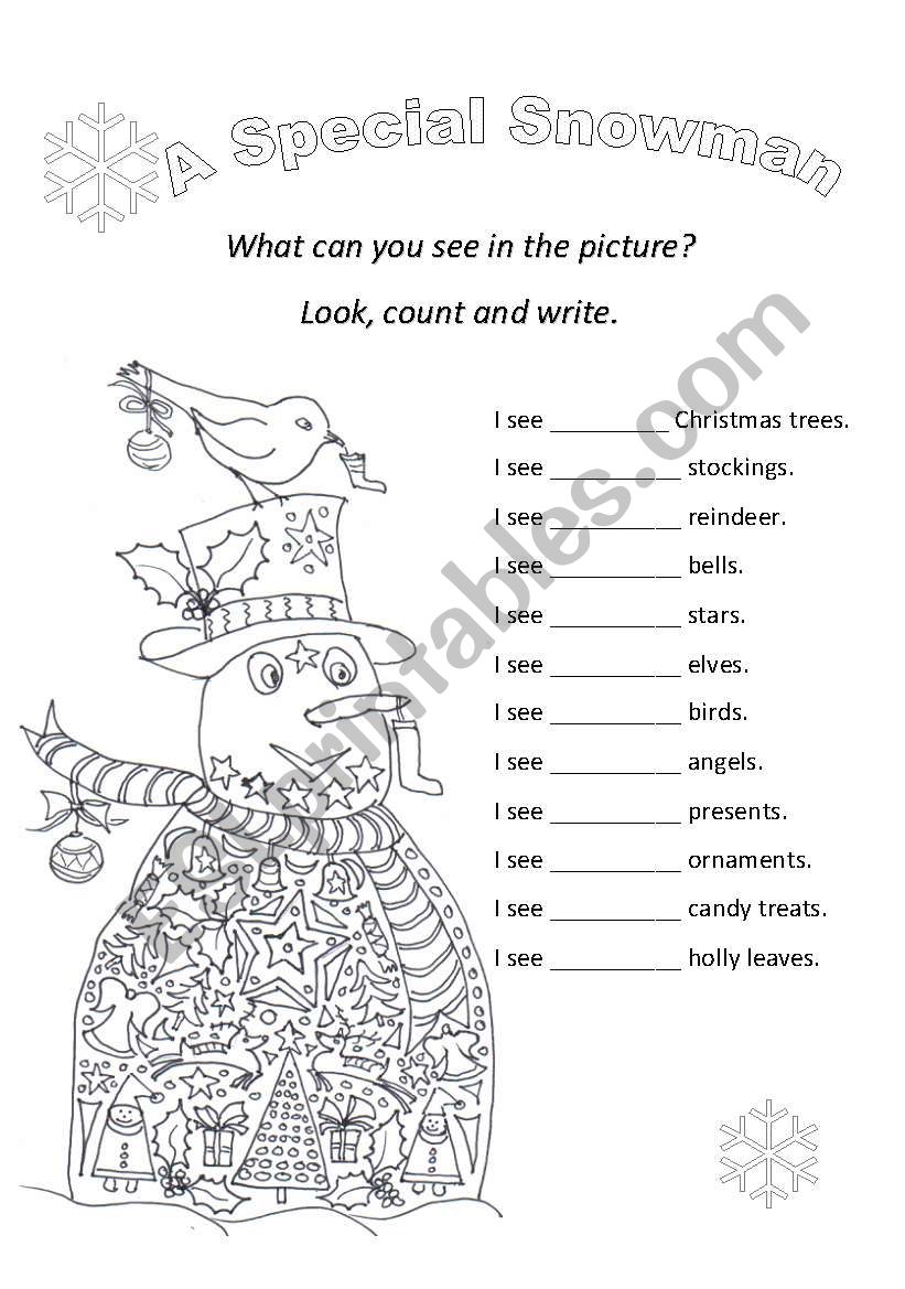 snowman worksheet