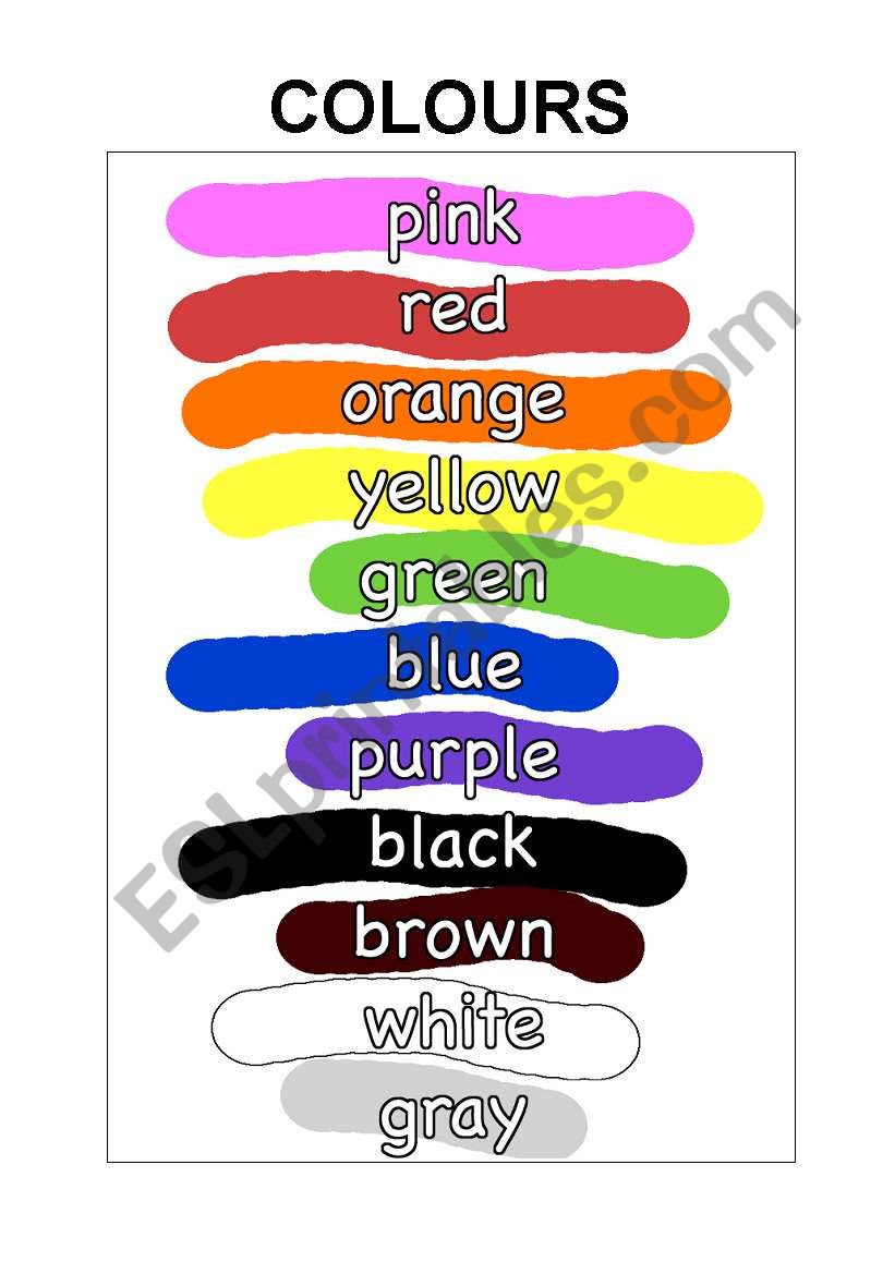 Colours worksheet