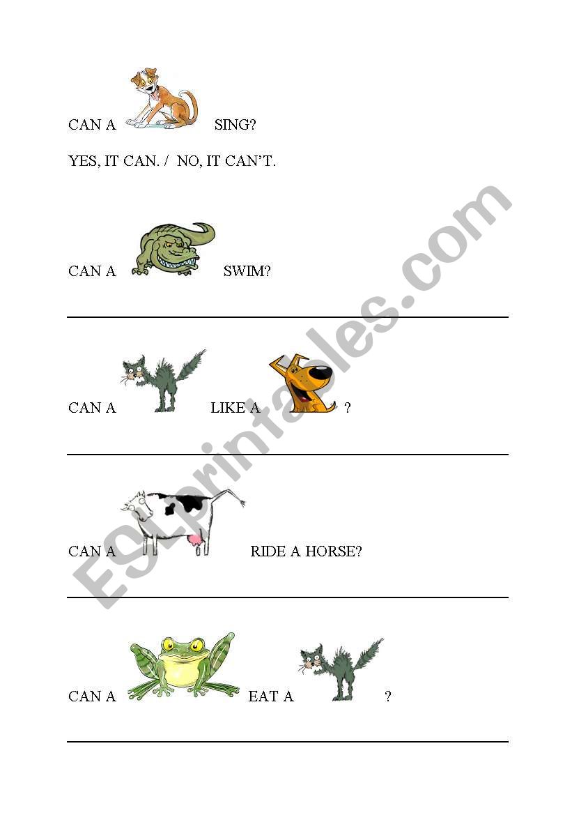 Can or Cant? worksheet