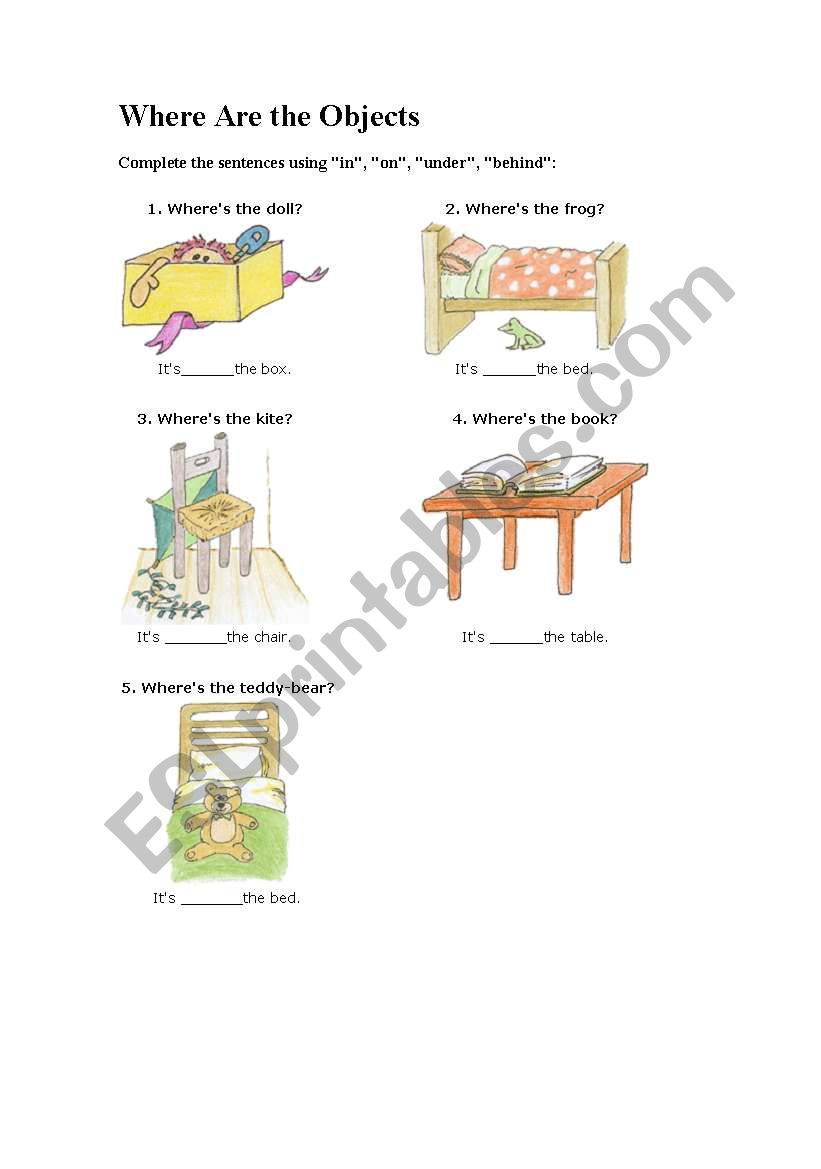 Prepositions worksheet