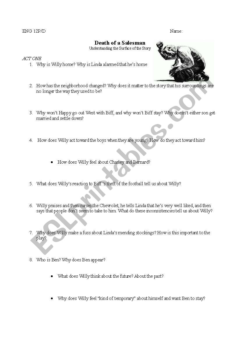 Death of a Salesman worksheet