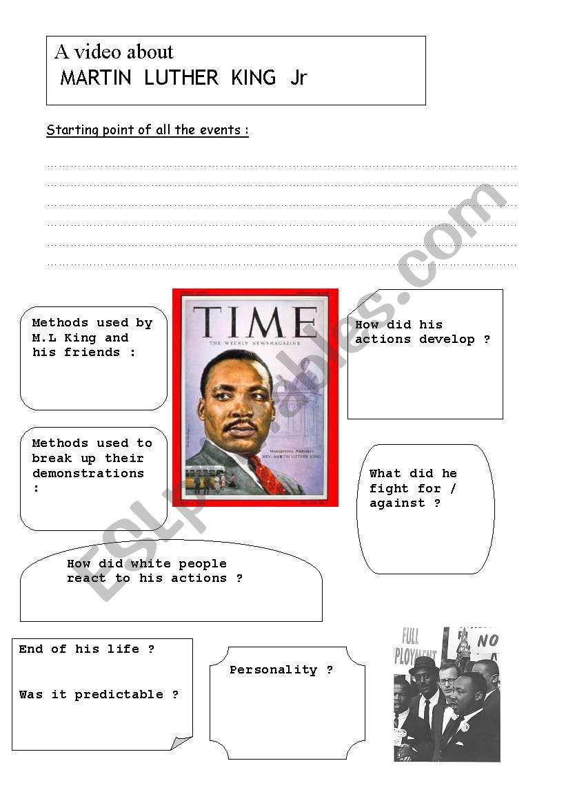 Martin Luther King worksheet