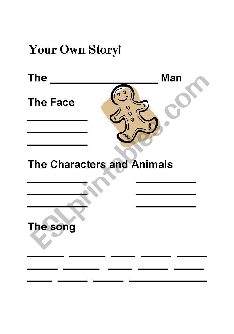 Gingerbread Man Make a story worksheet