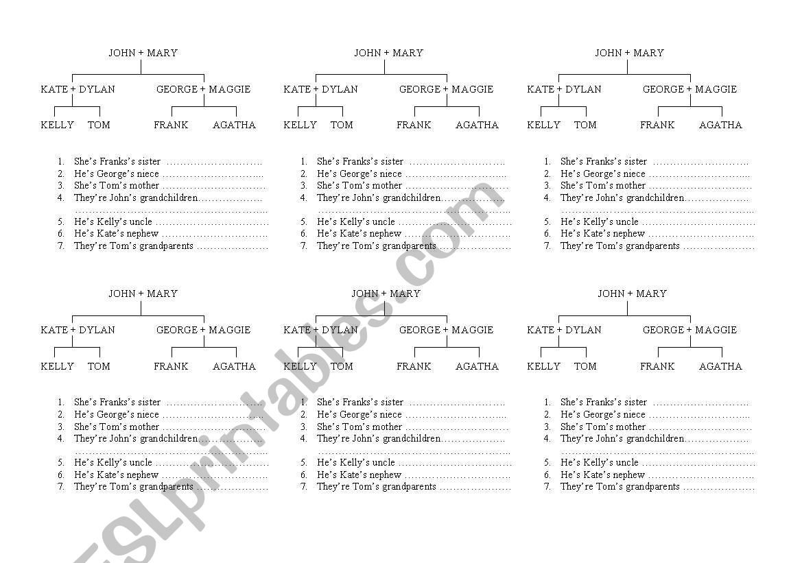 family tree worksheet