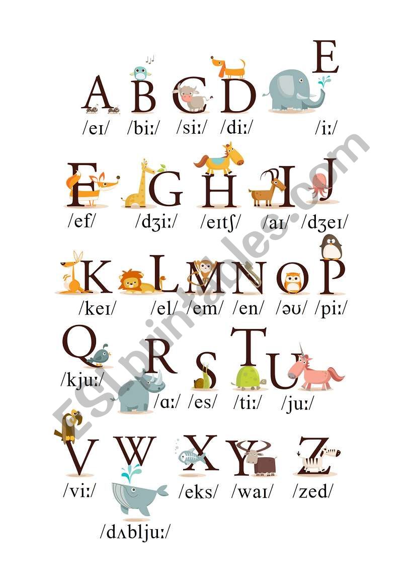 ALPHABET (animals) worksheet