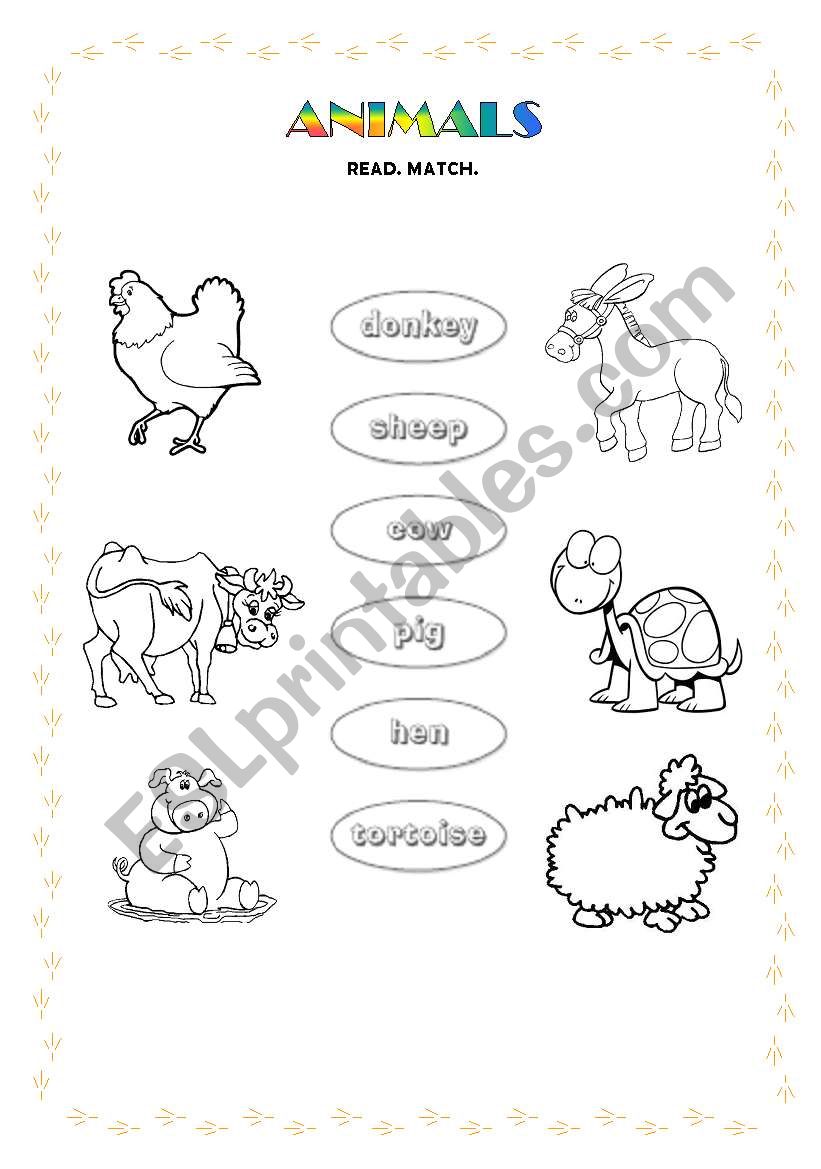 ANIMALS worksheet