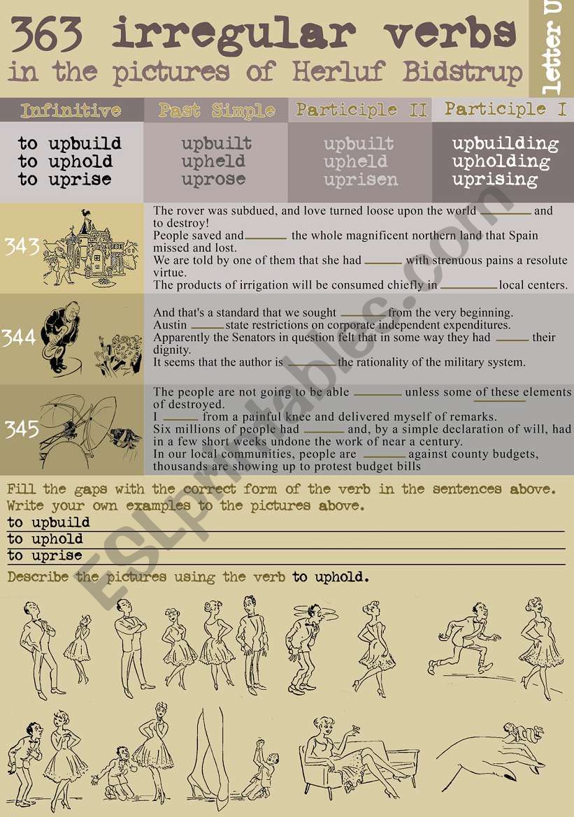 363 Irregular verbs in the pictures of Herluf Bidstrup