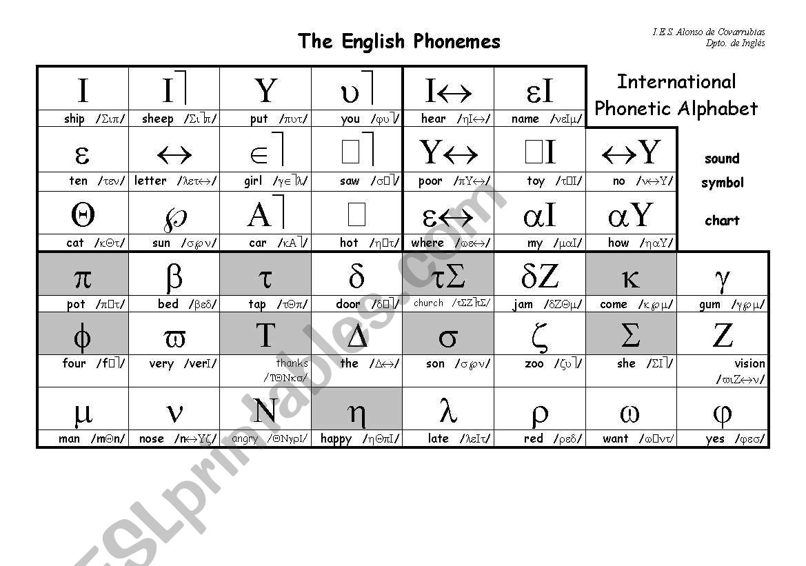 PHONETICS worksheet