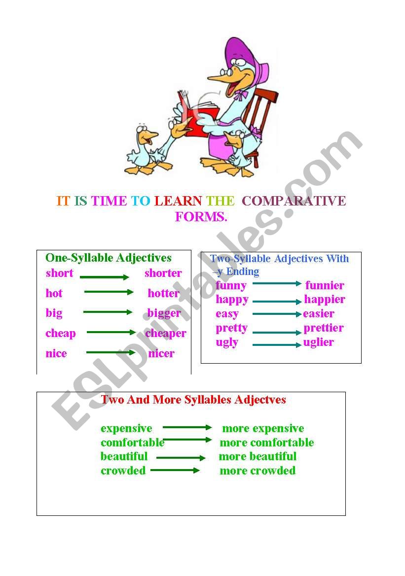 Comparatives worksheet