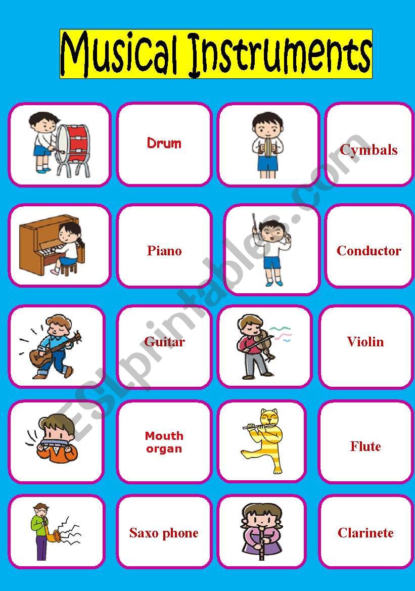 Musical Instruments ( Domino) worksheet