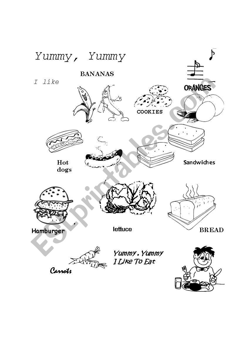 Yummy,  Yummy worksheet