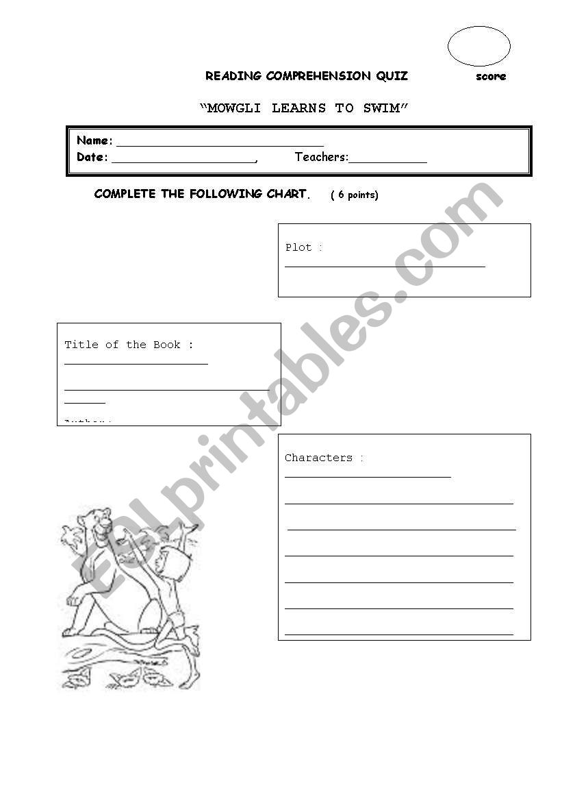 reading comprehension  worksheet