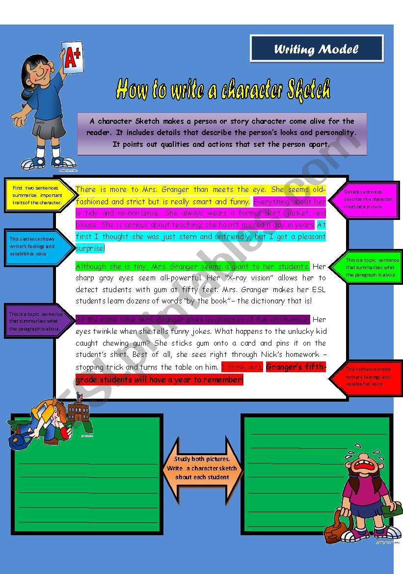 Writing Model worksheet