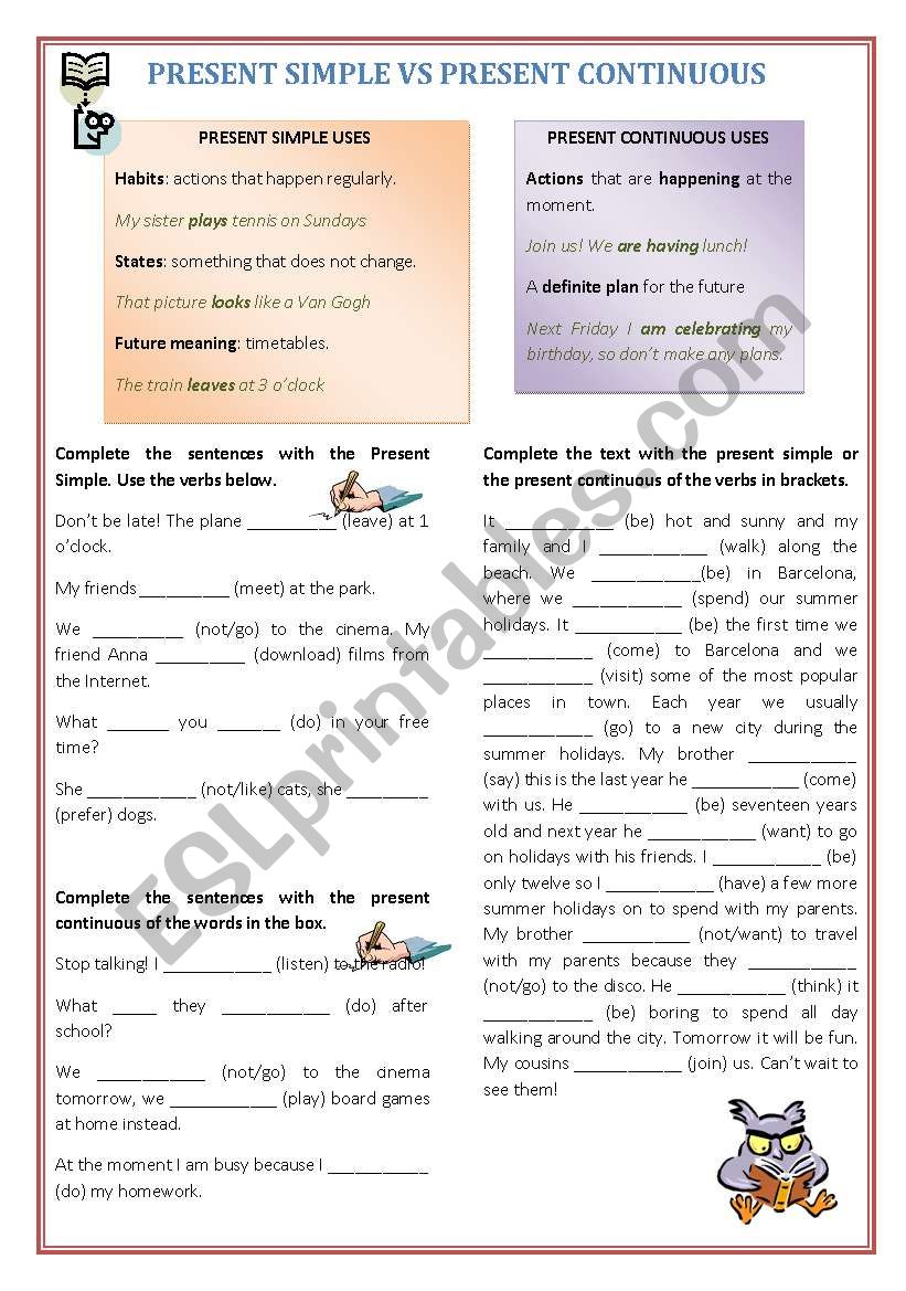 Present simple vs present continuous