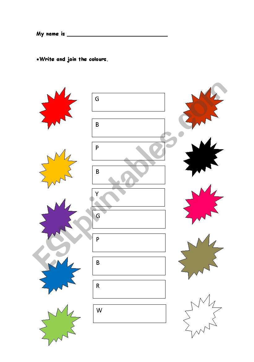 Colours worksheet